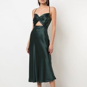 Michelle Mason Twist Silk Midi Dress